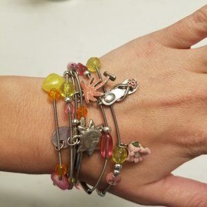 6 Tropical Charms Bracelets Beaded Vacation Preppy